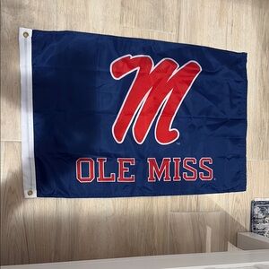 Ole Miss Flag with Red and Blue Design 35x23